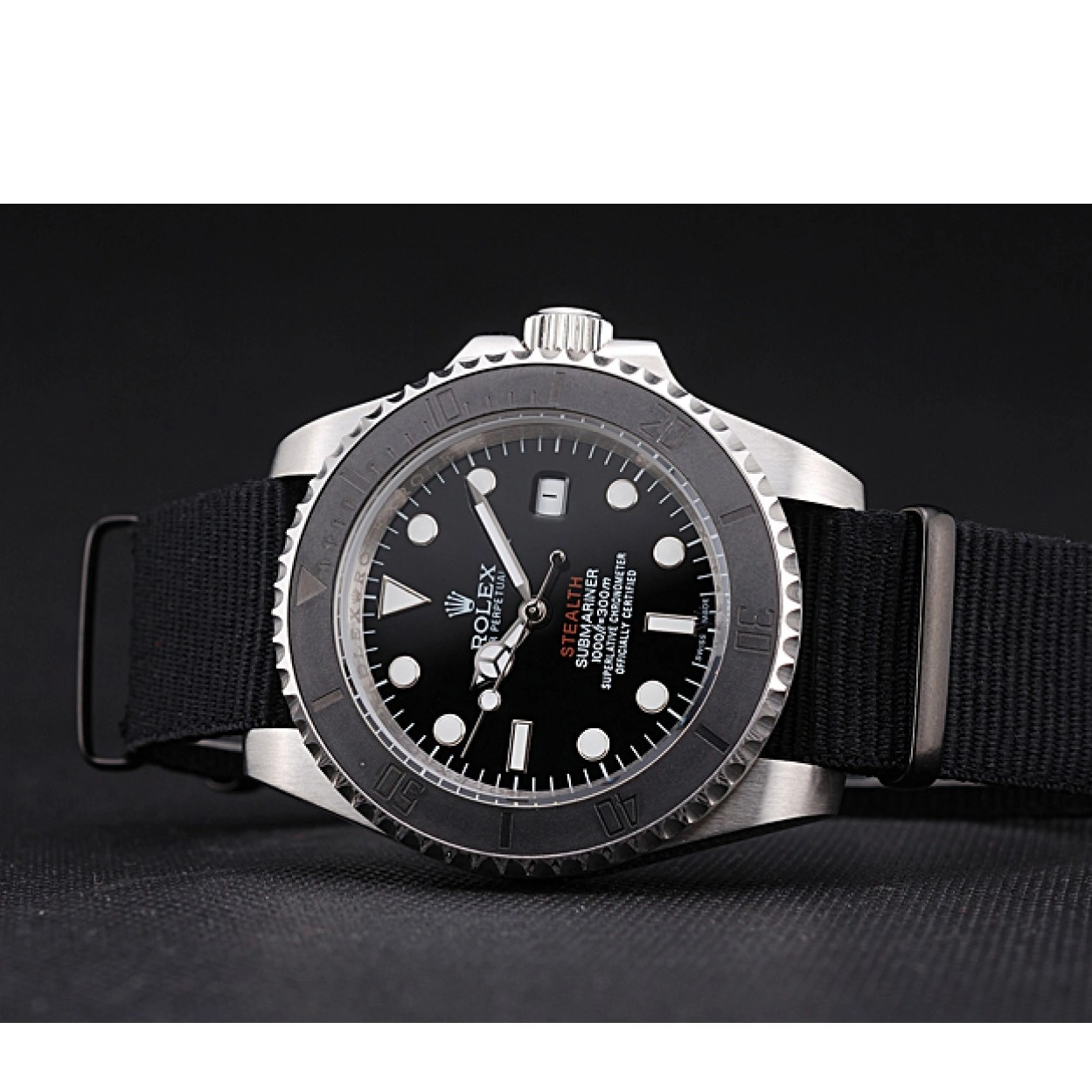 Best AAA Replica Sites Fabric Rolex Submariner MK Band Black rl424 STEALTH 621386 IV 0216