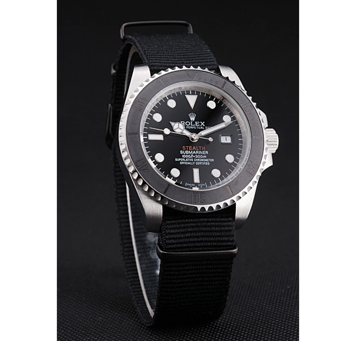 Best AAA Replica Sites Fabric Rolex Submariner MK Band Black rl424 STEALTH 621386 IV 0216