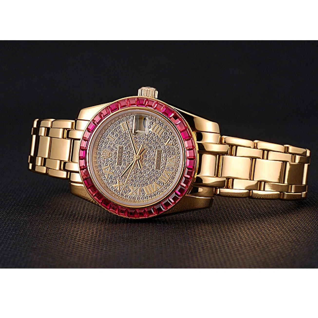 Good Copy Rolex Watches 622835 Pink Rolex Case Dial Bezel Datejust Jewels Bracelet Diamond And Gold 0221