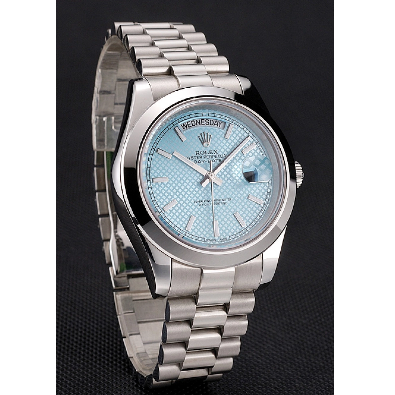 Good Copy Rolex Watches Steel Platinum Ice 40 Stainless Dial And Date Case Rolex Blue Bracelet Day Swiss 0224