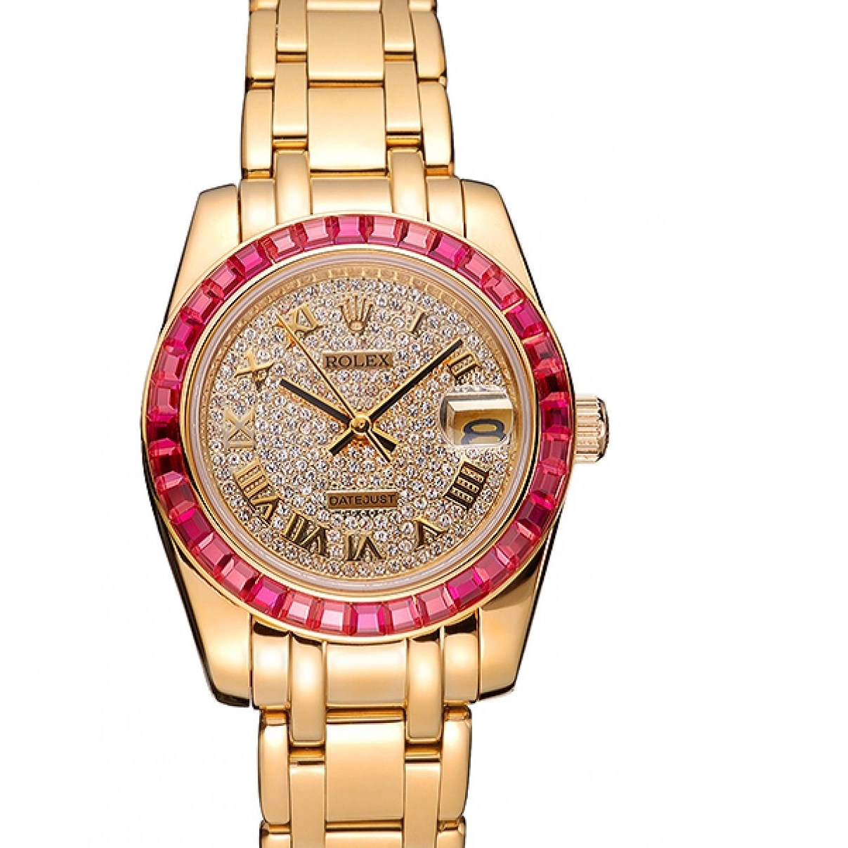 Good Copy Rolex Watches 622835 Pink Rolex Case Dial Bezel Datejust Jewels Bracelet Diamond And Gold 0221