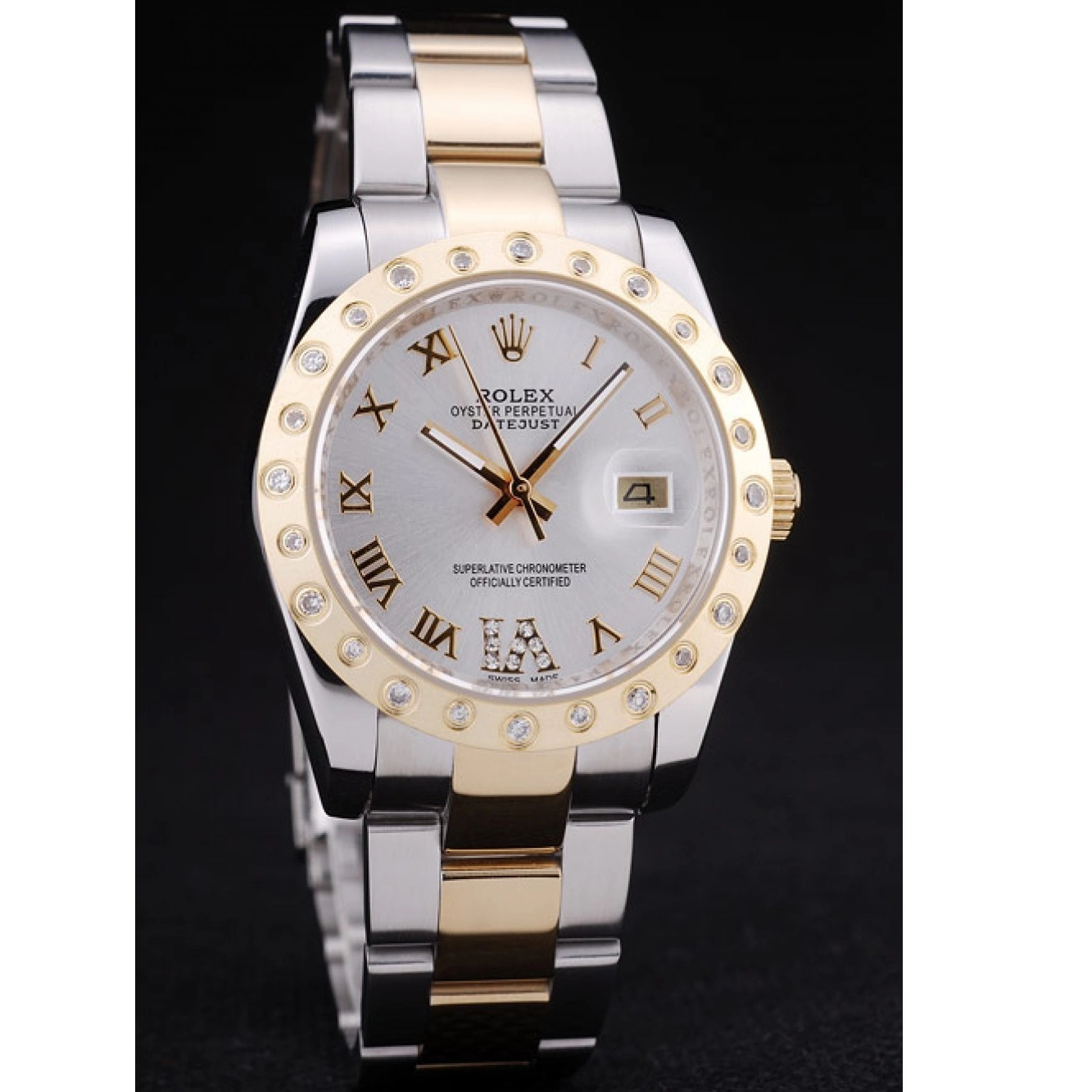 Best AAA Replica Sites Rolex Datejust Dial White Bezel Diamond 7464 0210