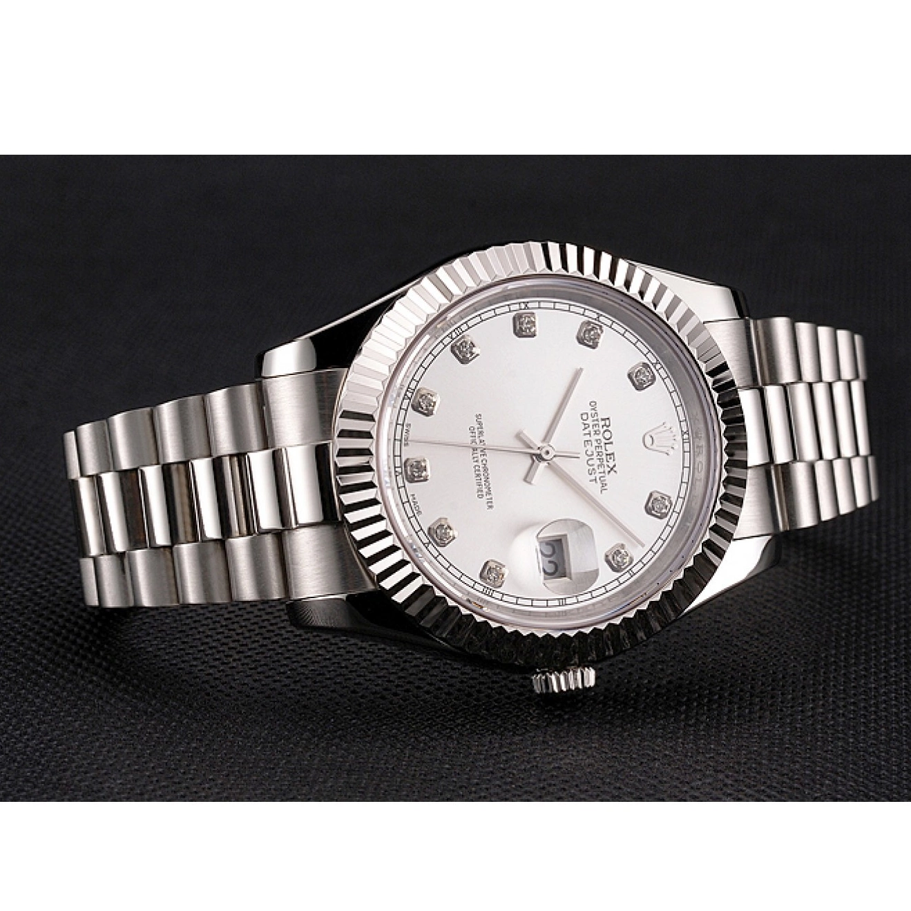 Good Copy Rolex Watches Case Stainless And Dial Silver Bracelet Rolex Datejust Swiss Steel 0208