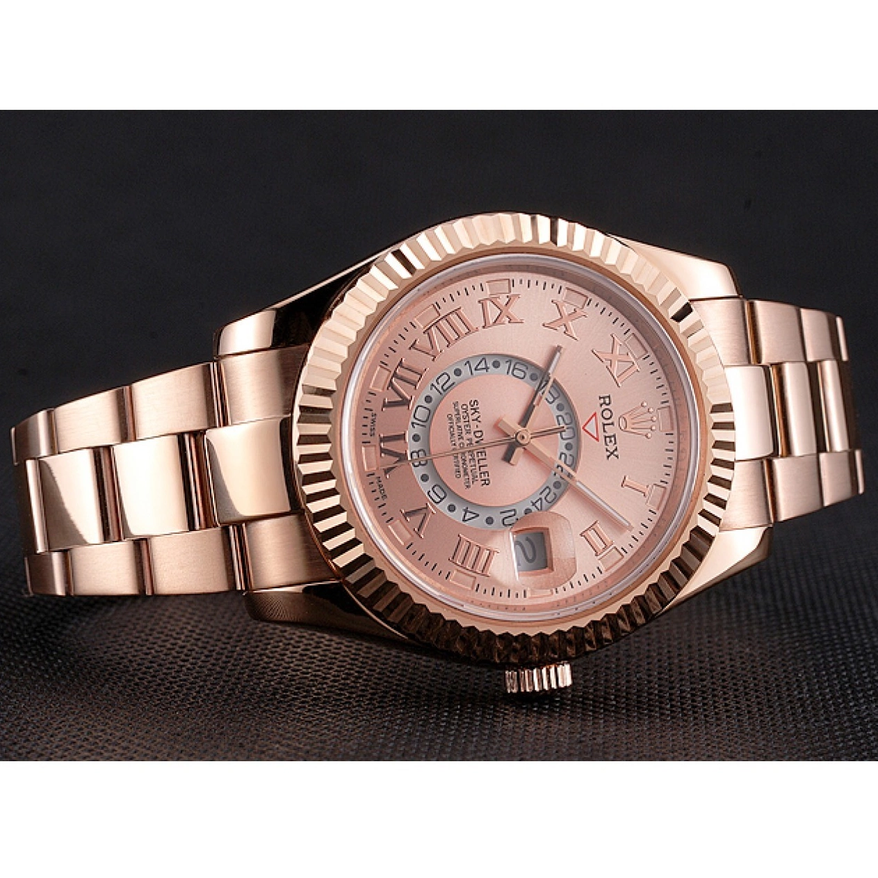 Best AAA Replica Sites Rose Rose Dweller Sky Bracelet Gold Gold Rolex And Dial Case 0212