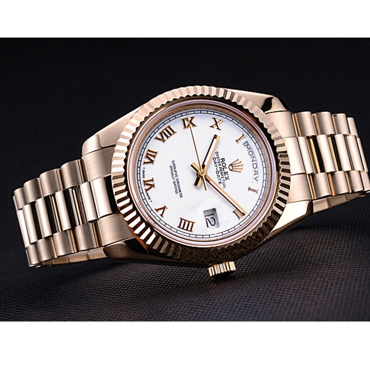 Best AAA Replica Sites Bracelet 622546 White Dial Day-Date Rolex Gold 0213