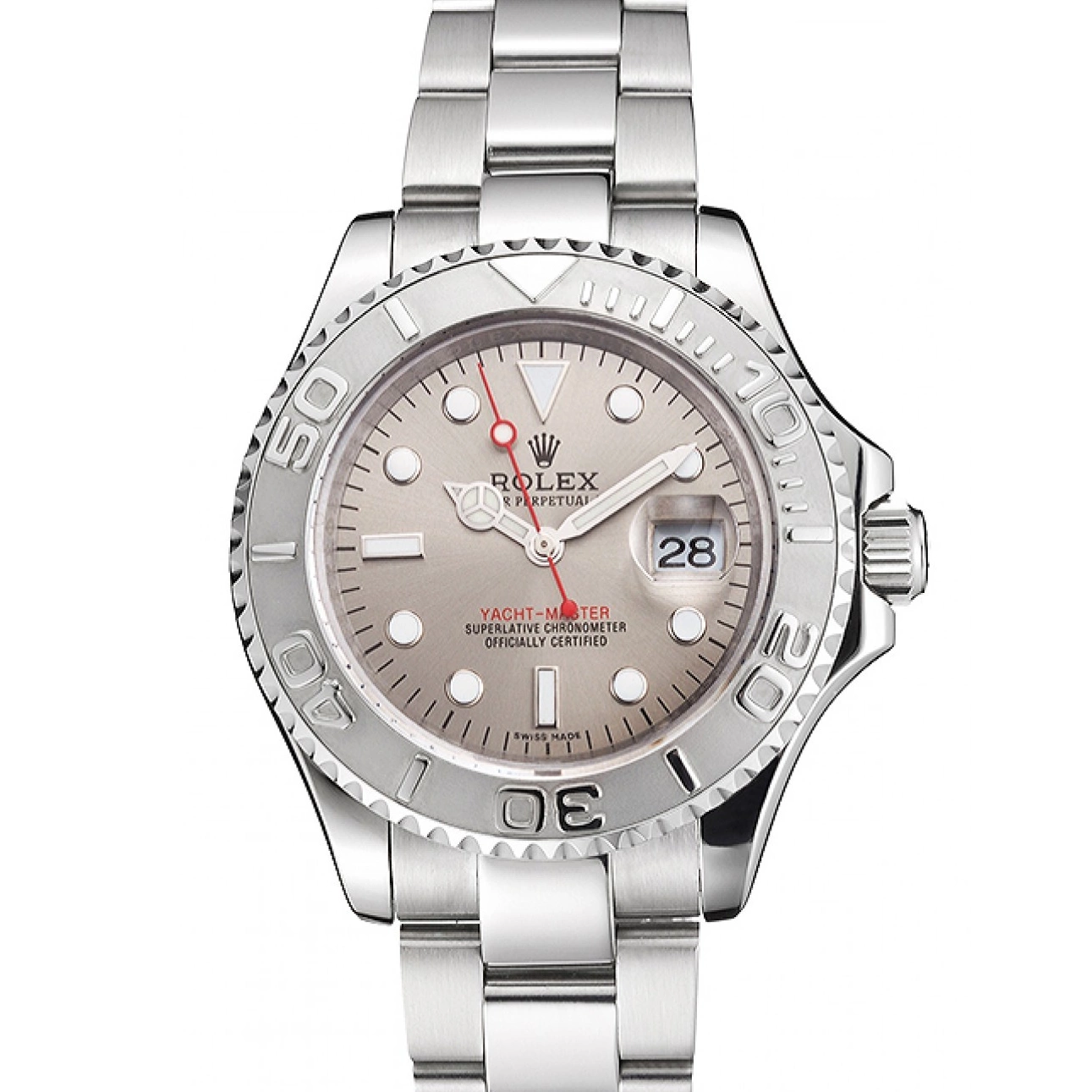 Best AAA Replica Sites Rolex Dial Stainless And Swiss Yacht-Master Gray Bracelet Steel Case 0215