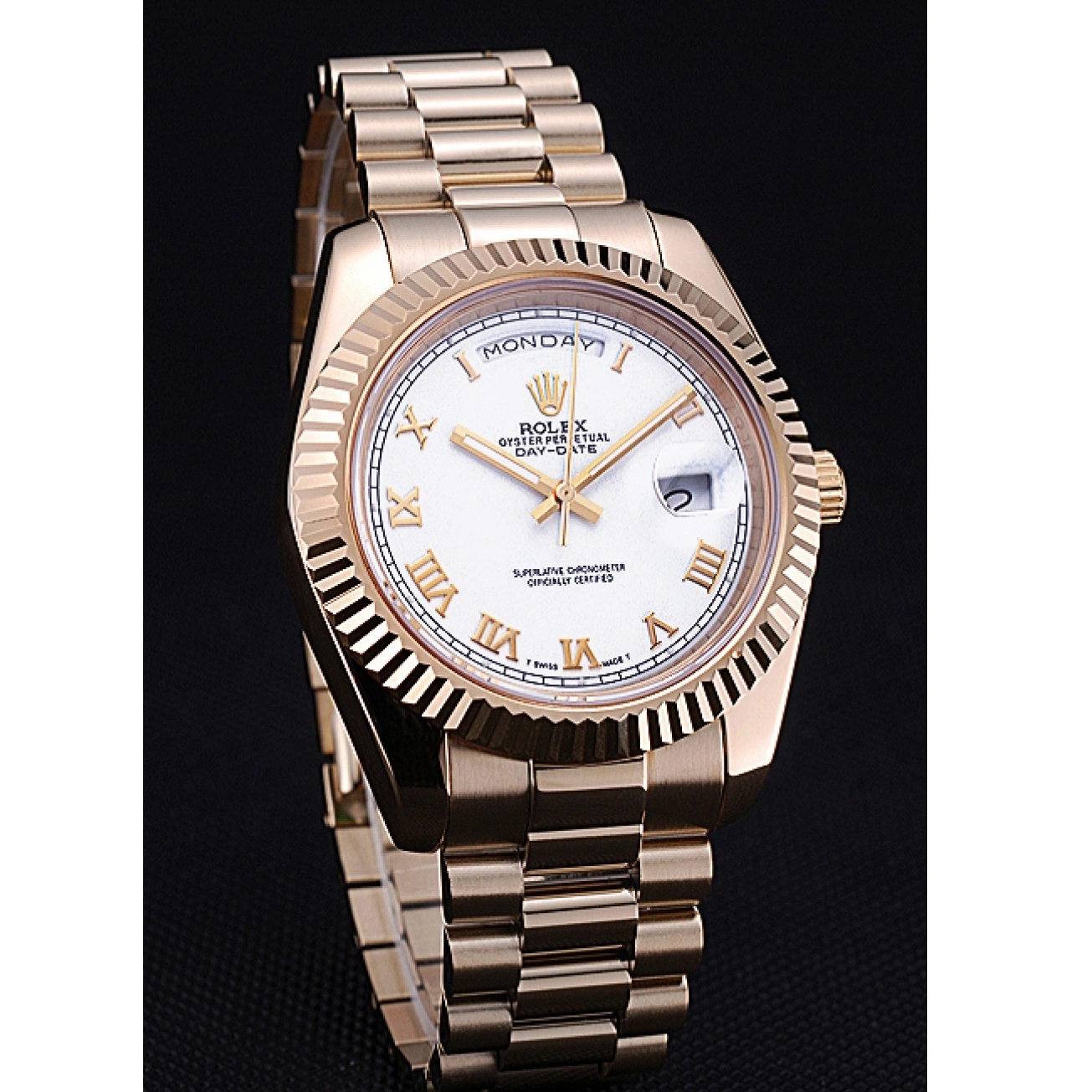 Best AAA Replica Sites Bracelet 622546 White Dial Day-Date Rolex Gold 0213