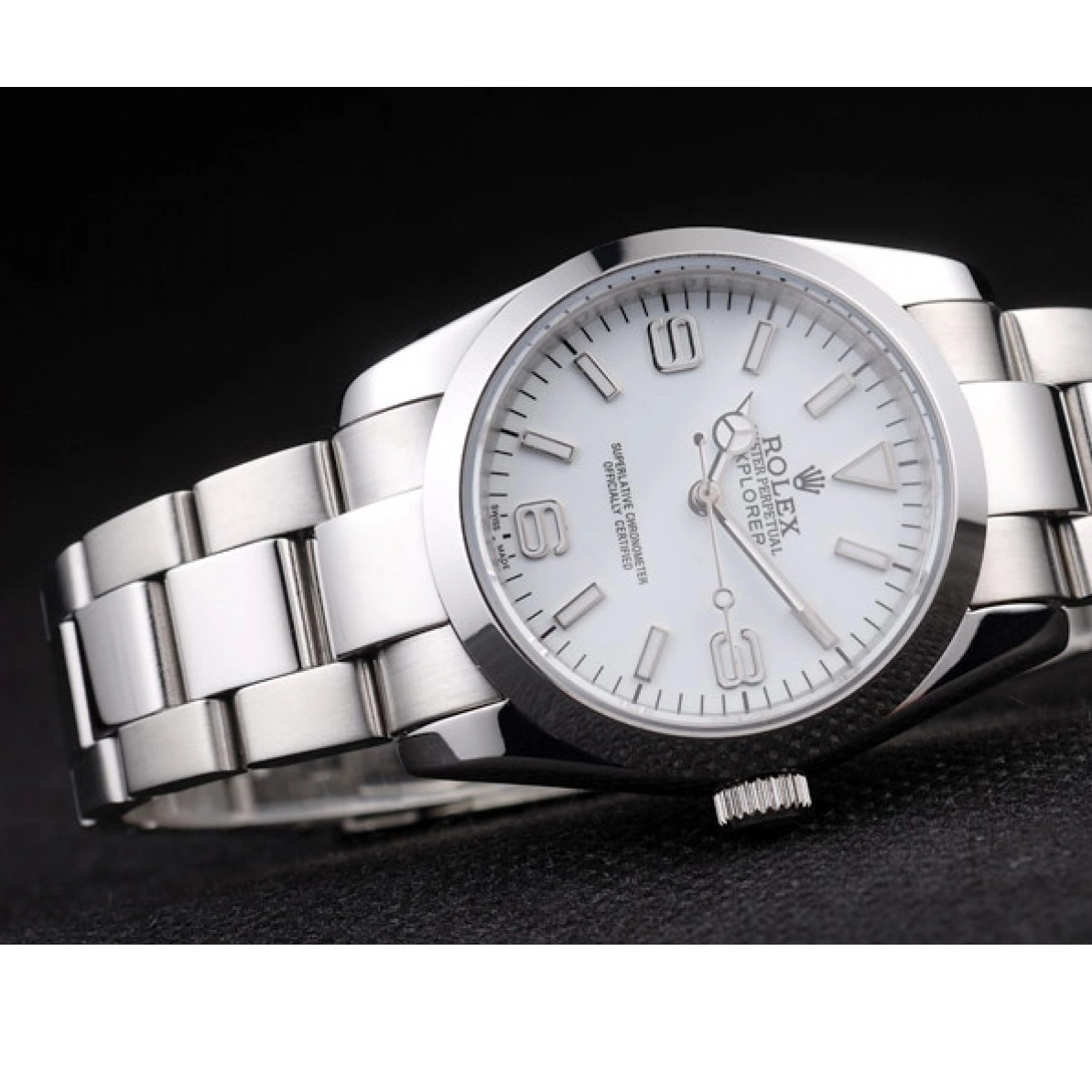 Good Copy Rolex Watches Steel Stainless White Polished Dial Explorer 98086 Rolex 0224