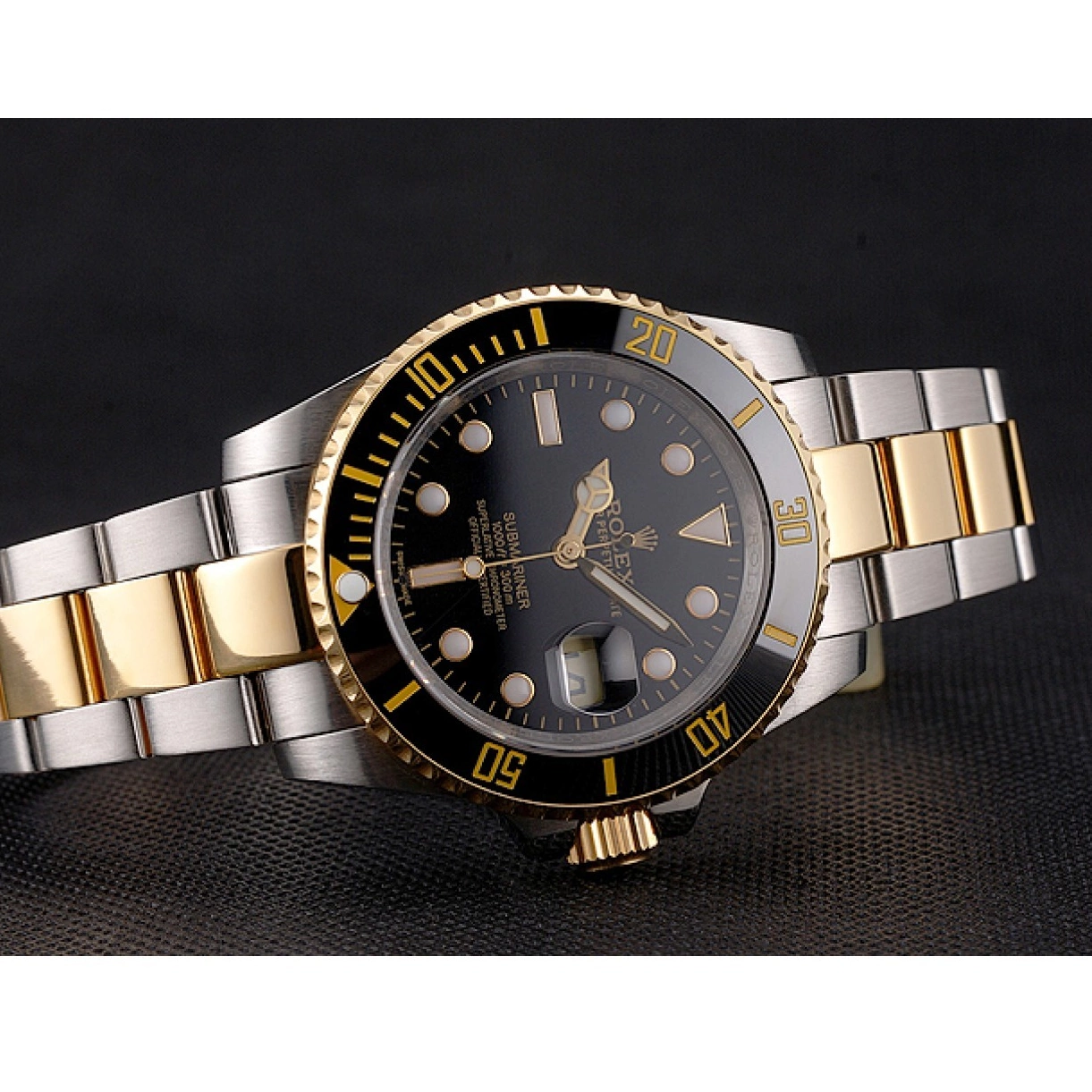 Good Copy Rolex Watches Bezel And Steel Two Black Bracelet Tone Swiss Dial Submariner Rolex Gold 0214