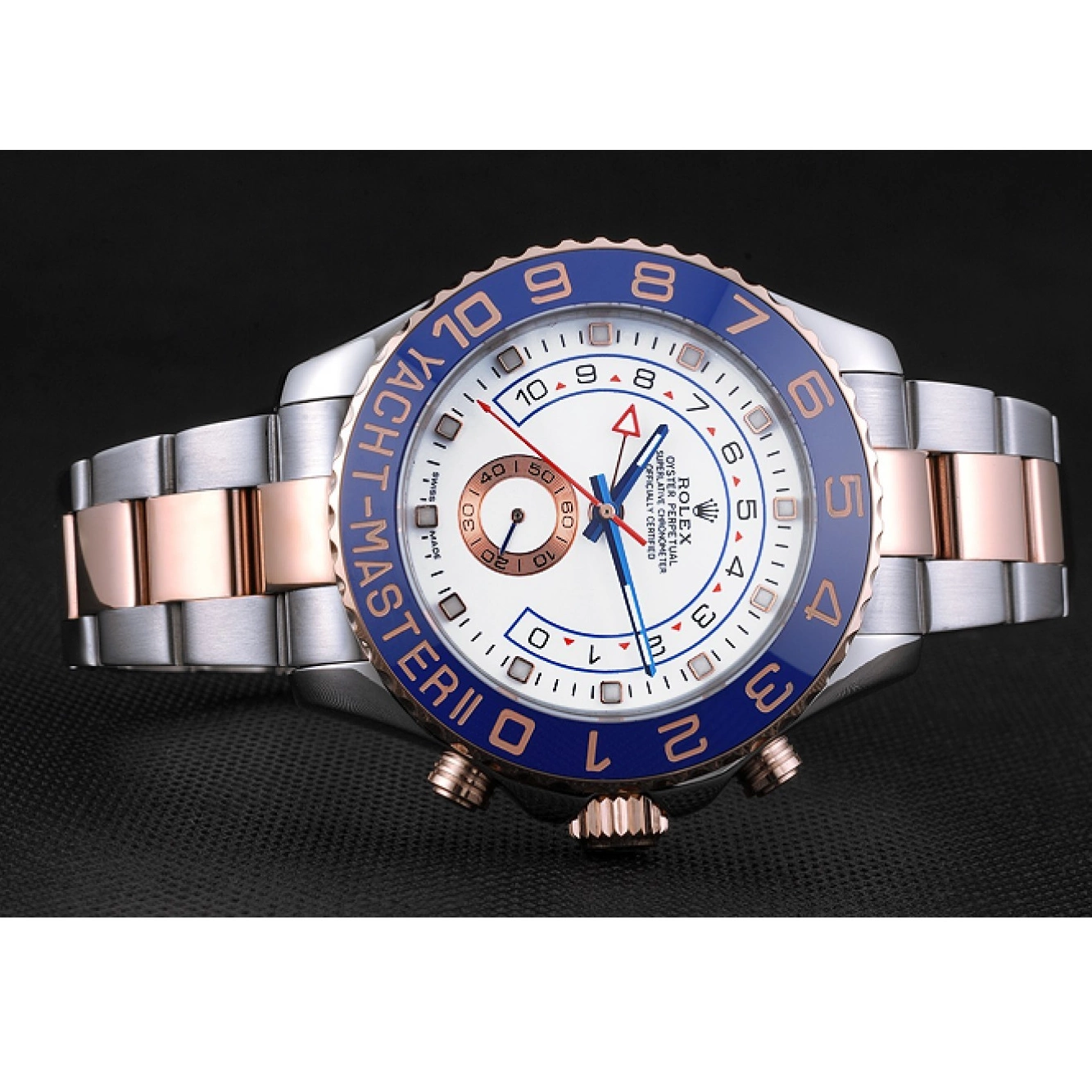 AAA Replica Watches Stainless Rolex and Bezel 622270 II Dial Rose Bracelet Blue Steel Gold White Yacht-Master 0211