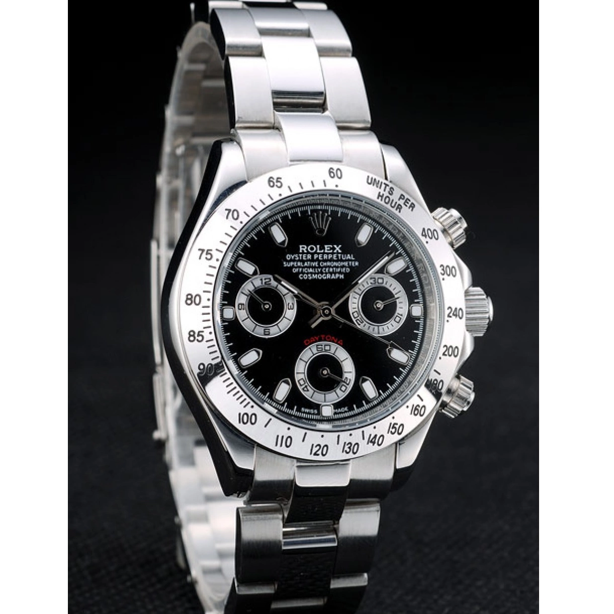 Best AAA Replica Sites Stainless Case Steel Daytona Dial Black Tachymeter Rolex Lady 0210