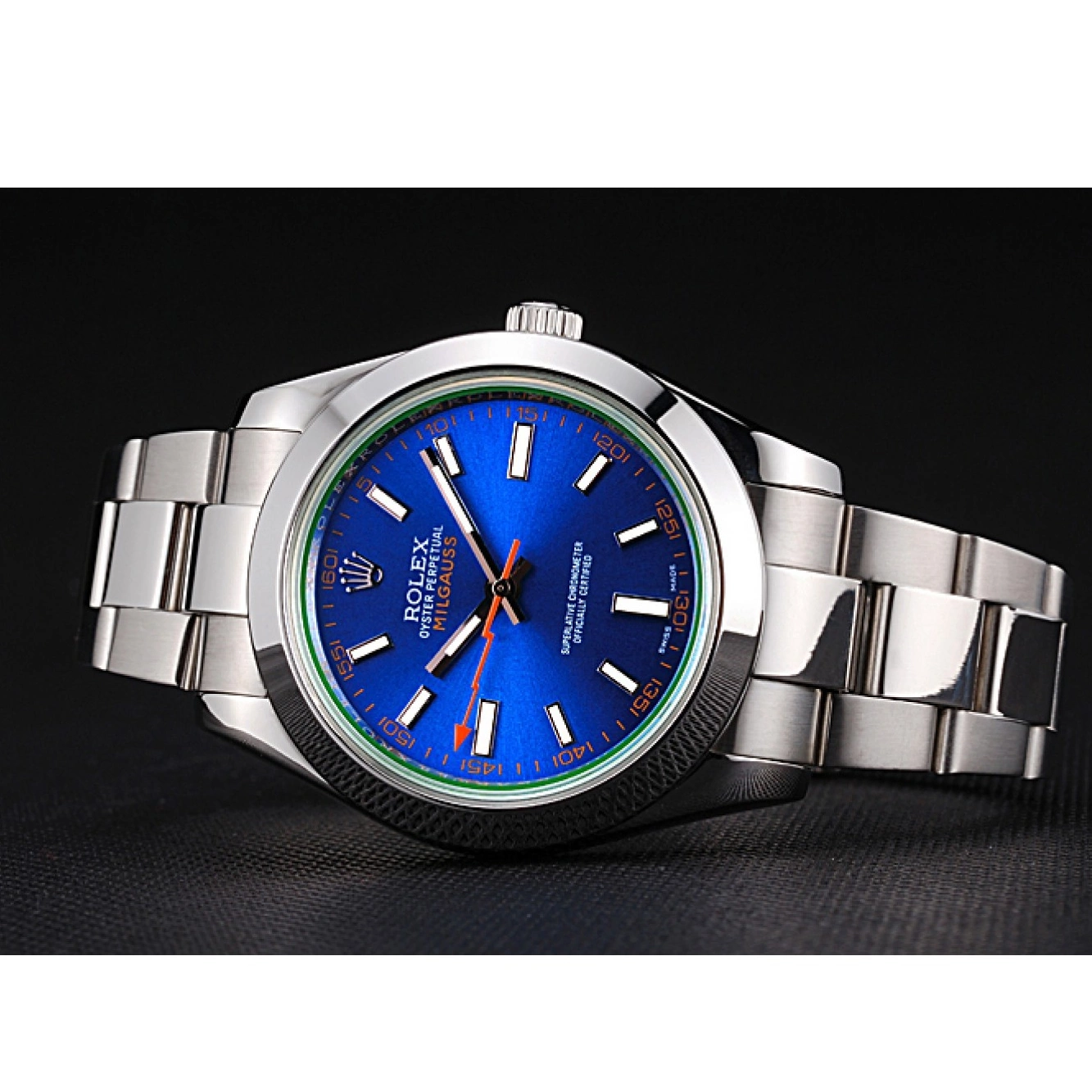 AAA Replica Watches Milgauss Stainless Bezel Blue 622838 Dial Steel Case Rolex And 0223