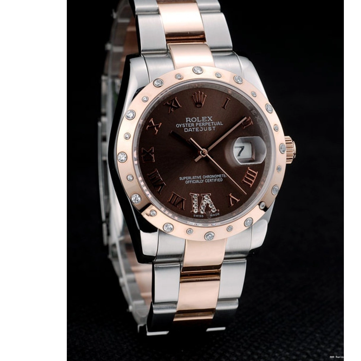 Good Copy Rolex Watches Dial 41994 DateJust Rolex Brushed Steel Brown Case Stainless Diamond Plated 0210