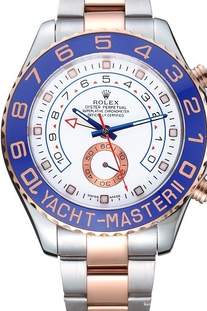 AAA Replica Watches Stainless Rolex and Bezel 622270 II Dial Rose Bracelet Blue Steel Gold White Yacht-Master 0211