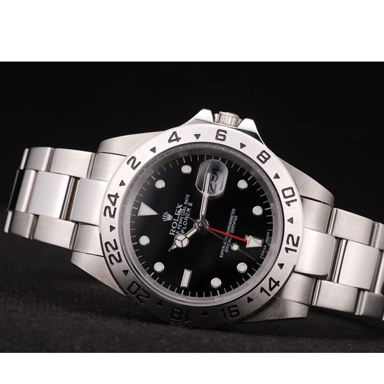 Best AAA Replica Sites Dial Black Rolex Stainless Bezel Explorer Steel 0223