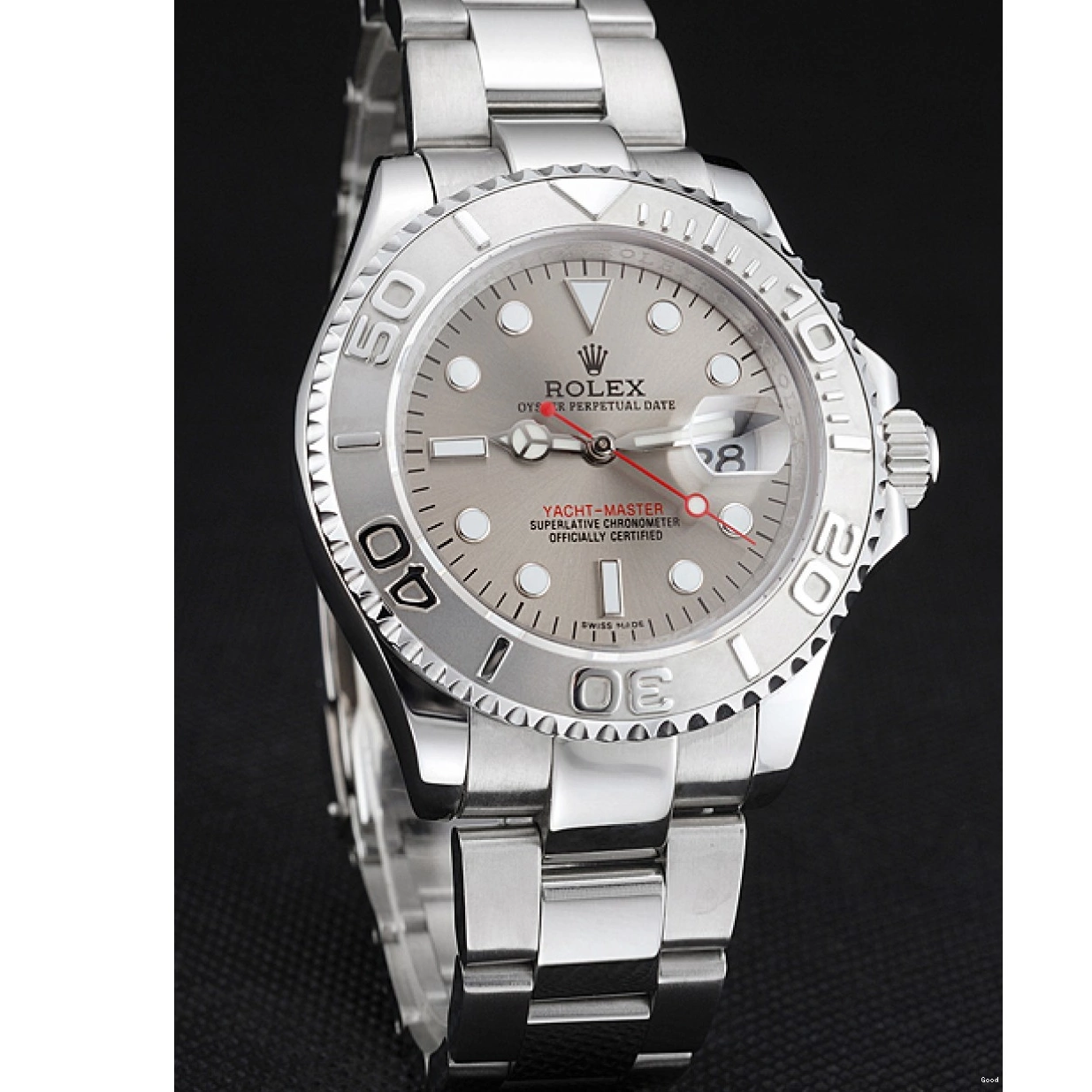 Best AAA Replica Sites Rolex Dial Stainless And Swiss Yacht-Master Gray Bracelet Steel Case 0215