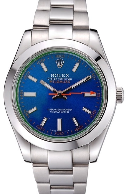 AAA Replica Watches Rolex Dial And Stainless Blue Case Bezel 622838 Steel Milgauss 0222