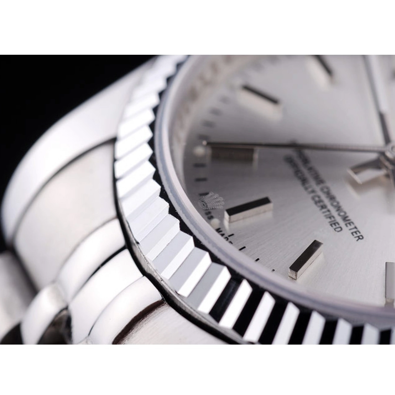 Best AAA Replica Sites Rolex Ribbed 7457 Dial Datejust Bezel Silver 0218