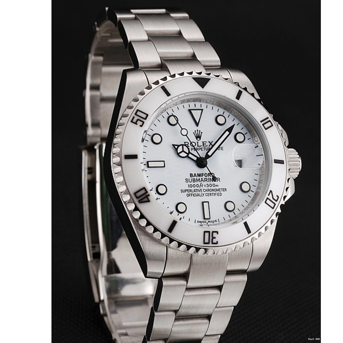 AAA Replica Watches White Rolex 1453863 Submariner Bracelet Steel Bamford Stainless Dial 0220