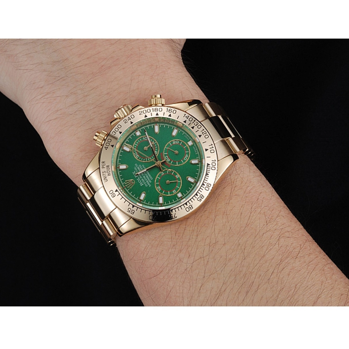 Good Copy Rolex Watches Bracelet 1454244 Dial Daytona Rolex Green Gold Cosmograph And Case 0210