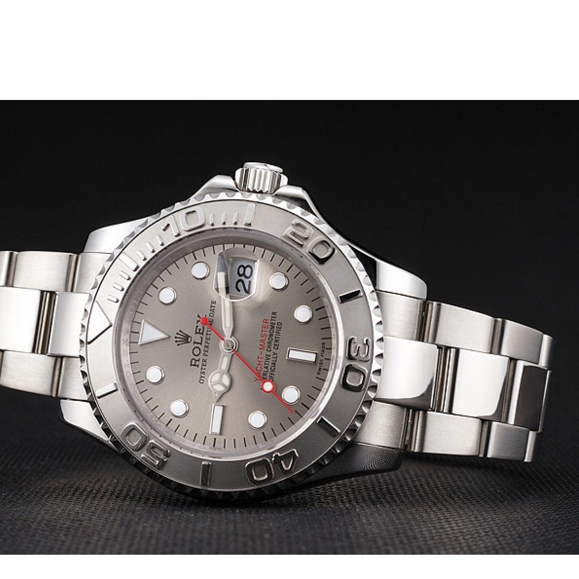 Best AAA Replica Sites Rolex Dial Stainless And Swiss Yacht-Master Gray Bracelet Steel Case 0215