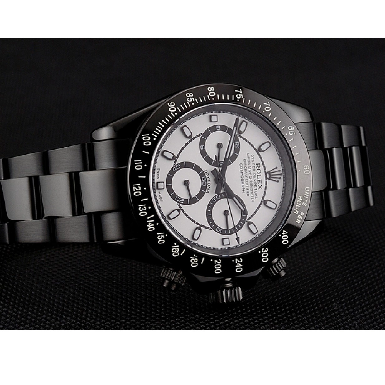 Best AAA Replica Sites Bracelet White Midnight Black Rolex Daytona Steel Dial Staineless 1454021 0215