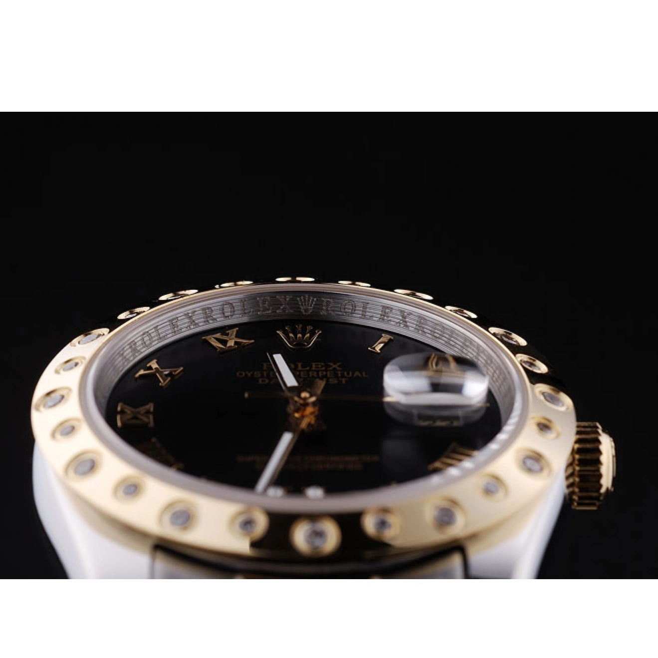 AAA Replica Watches 7463 Rolex Black Bezel Diamond Datejust Dial 0210