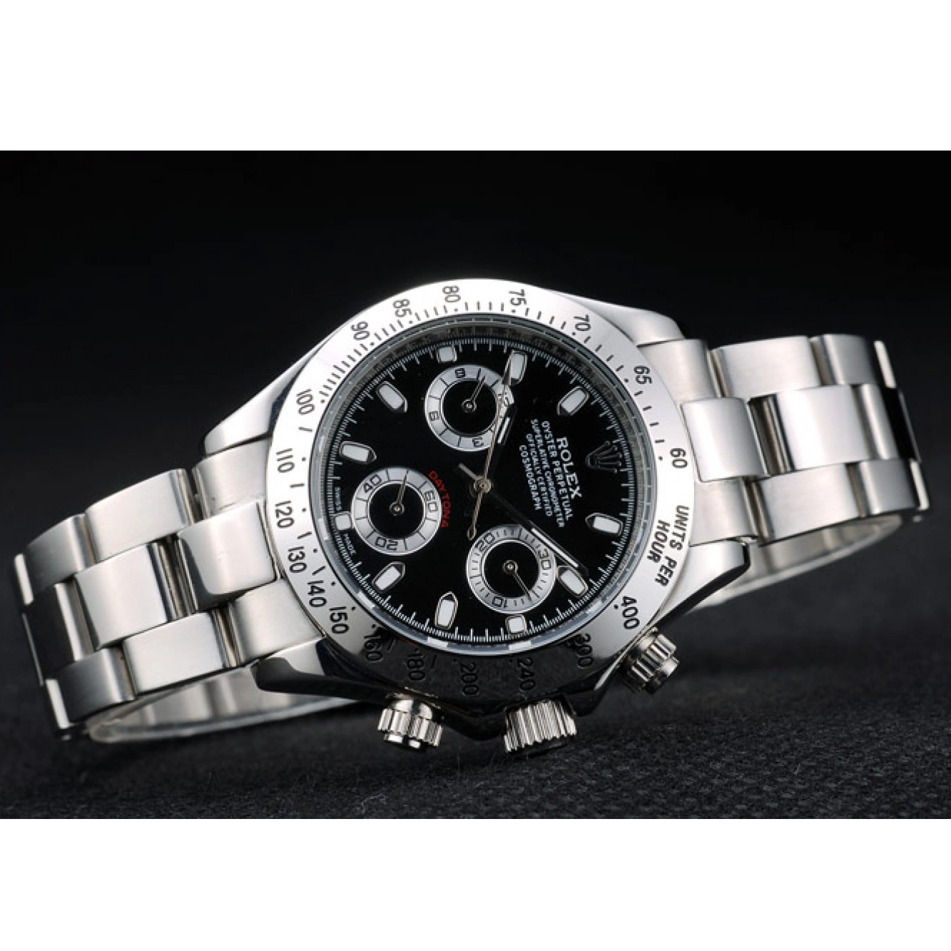 Best AAA Replica Sites Stainless Case Steel Daytona Dial Black Tachymeter Rolex Lady 0210