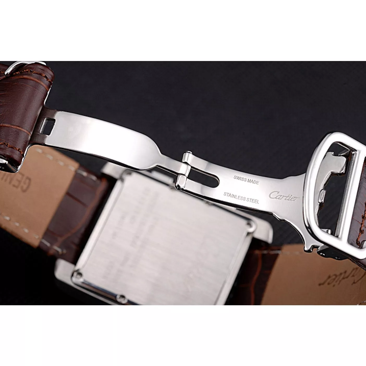 Best AAA Replica Sites Cartier Tank MC Brown Dial Stainless Steel Case Brown Leather Bracelet 622692 0202