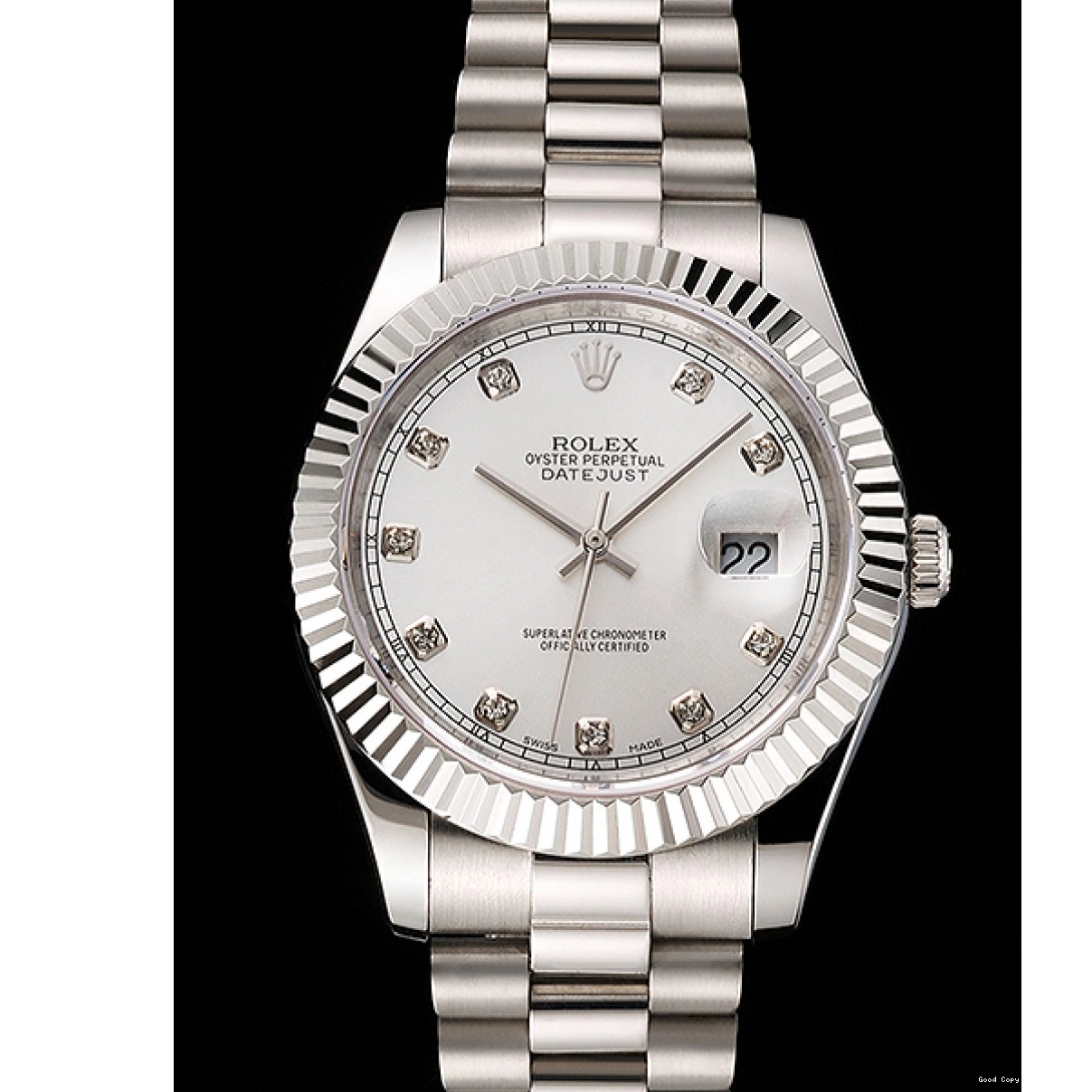 Good Copy Rolex Watches Case Stainless And Dial Silver Bracelet Rolex Datejust Swiss Steel 0208