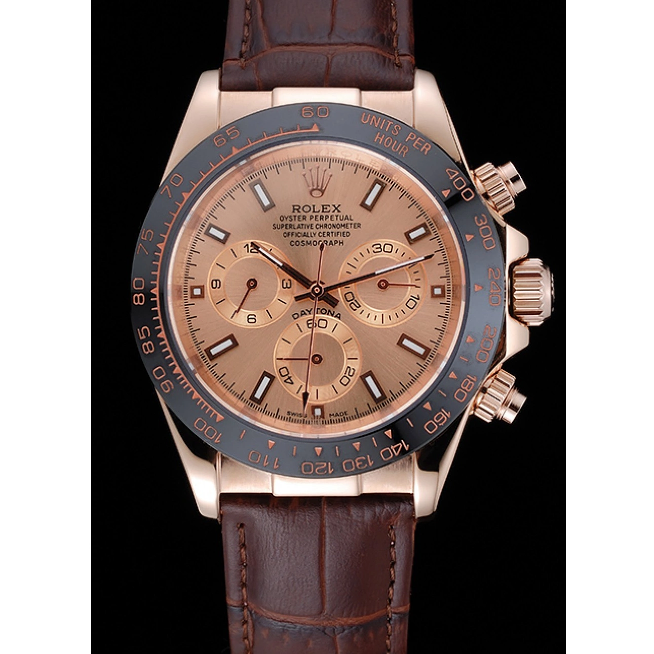 Good Copy Rolex Watches Gold Leather Cosmograph Rolex Dial 1454243 Rose Bracelet Brown Case Brown Daytona 0222