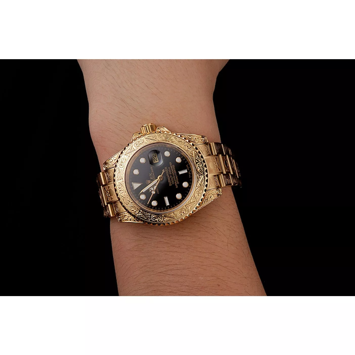 Best AAA Replica Sites Rolex Submariner Skull Limited Edition Black Dial Gold Case And Bracelet 1454071 0203