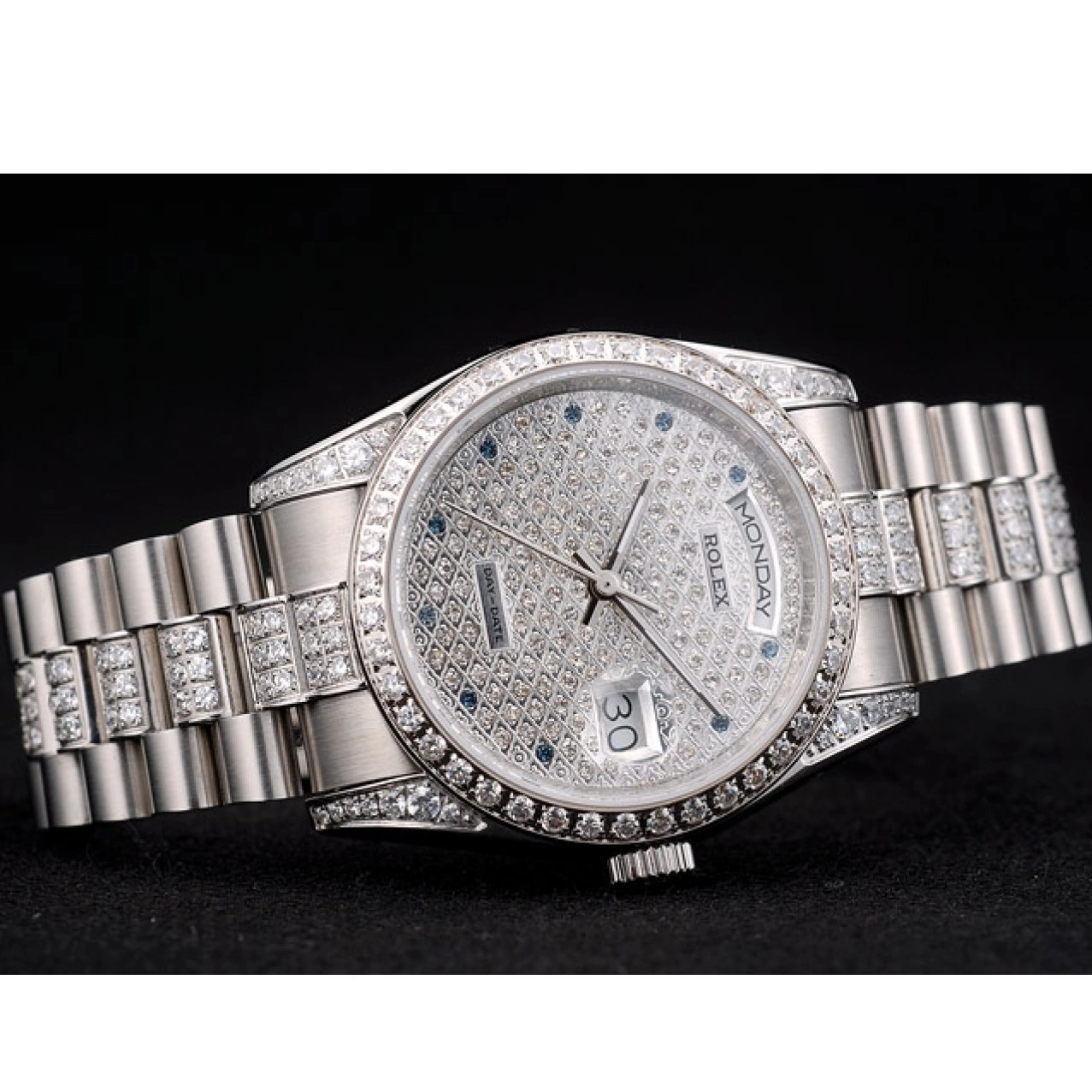 Best AAA Replica Sites Bracelet Rolex 41986 Plated Diamond Stainless Steel Dial Diamond DayDate Plated 0216