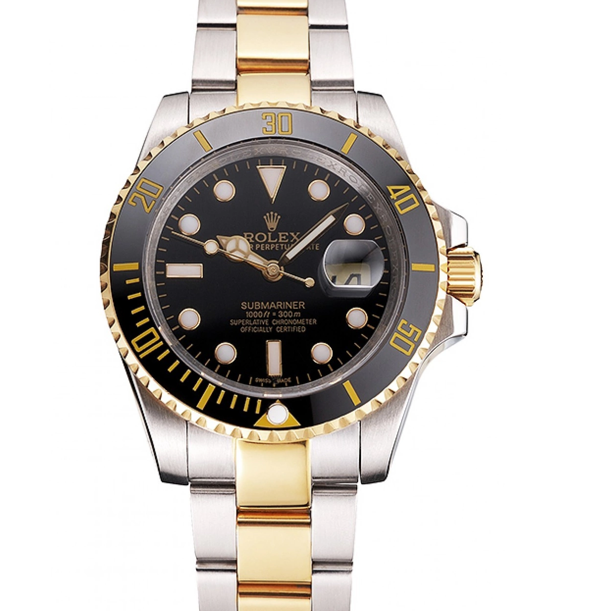 Good Copy Rolex Watches Bezel And Steel Two Black Bracelet Tone Swiss Dial Submariner Rolex Gold 0214