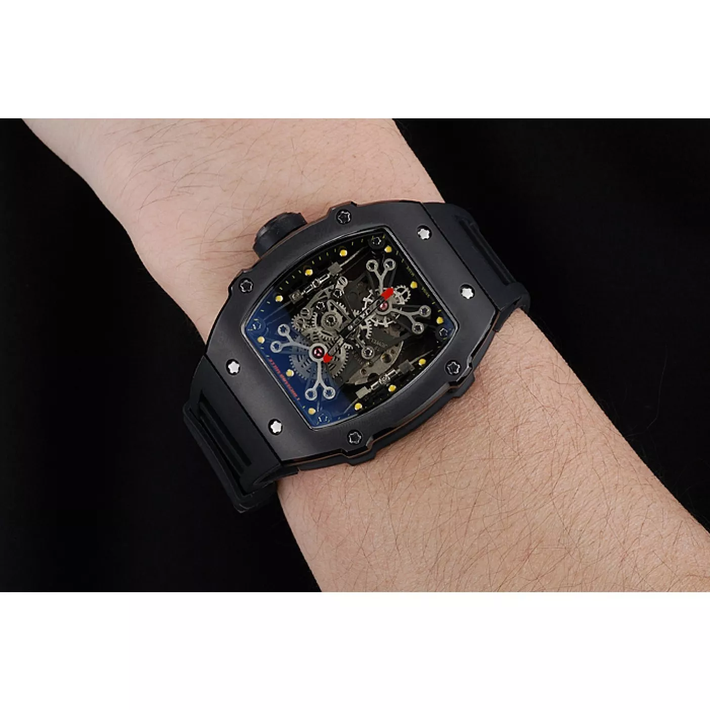 Good Copy Rolex Watches Richard Mille Tourbillion Rafael Nadal RM 27-01 Black Case Black Rubber Bracelet 1454253 0202