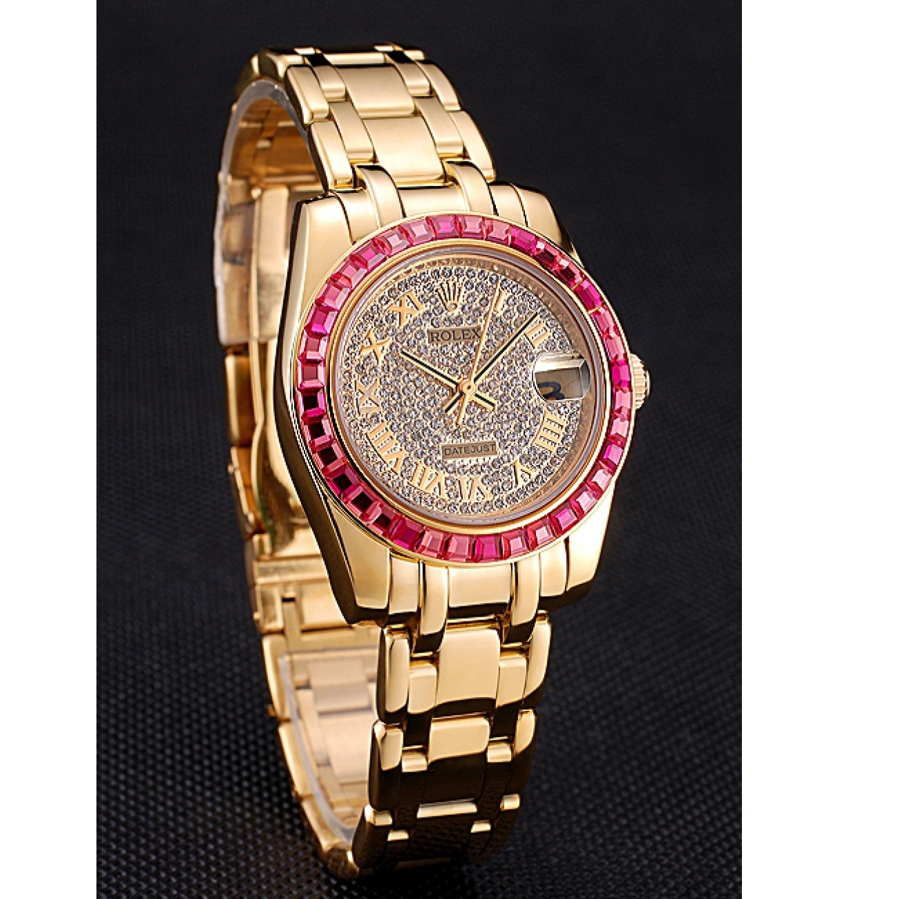 Good Copy Rolex Watches 622835 Pink Rolex Case Dial Bezel Datejust Jewels Bracelet Diamond And Gold 0221