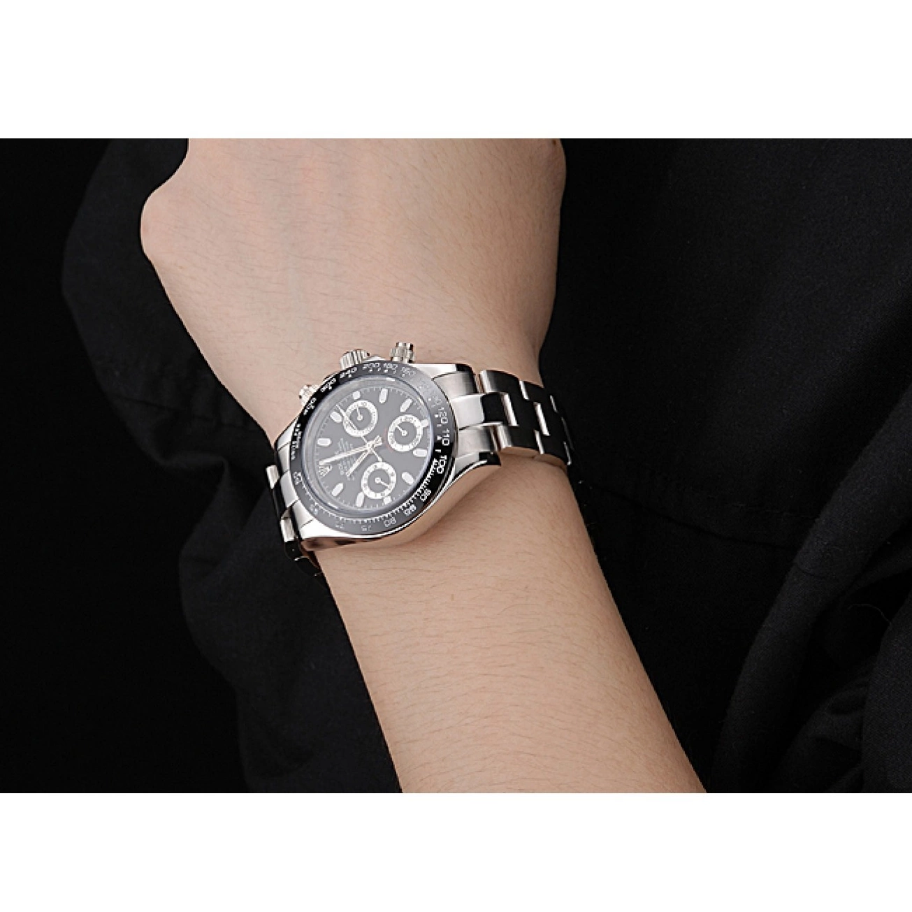 AAA Replica Watches Case Silver Stainless Black Steel 622635 Stainless Daytona Subdials Rolex Cosmograph Steel 0209