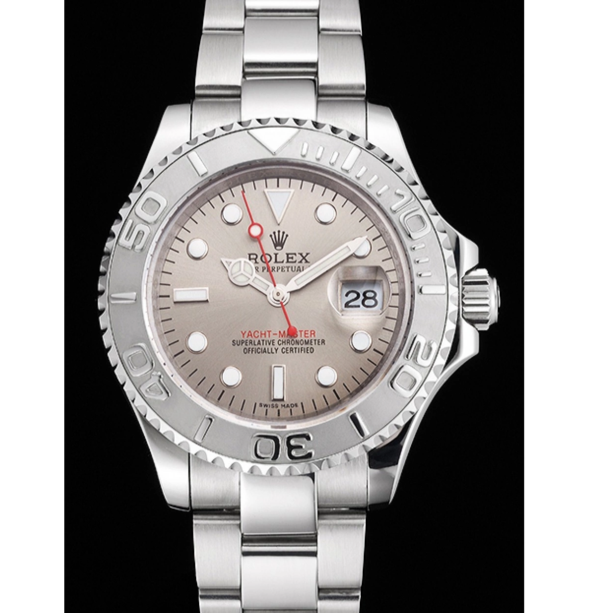 Best AAA Replica Sites Rolex Dial Stainless And Swiss Yacht-Master Gray Bracelet Steel Case 0215