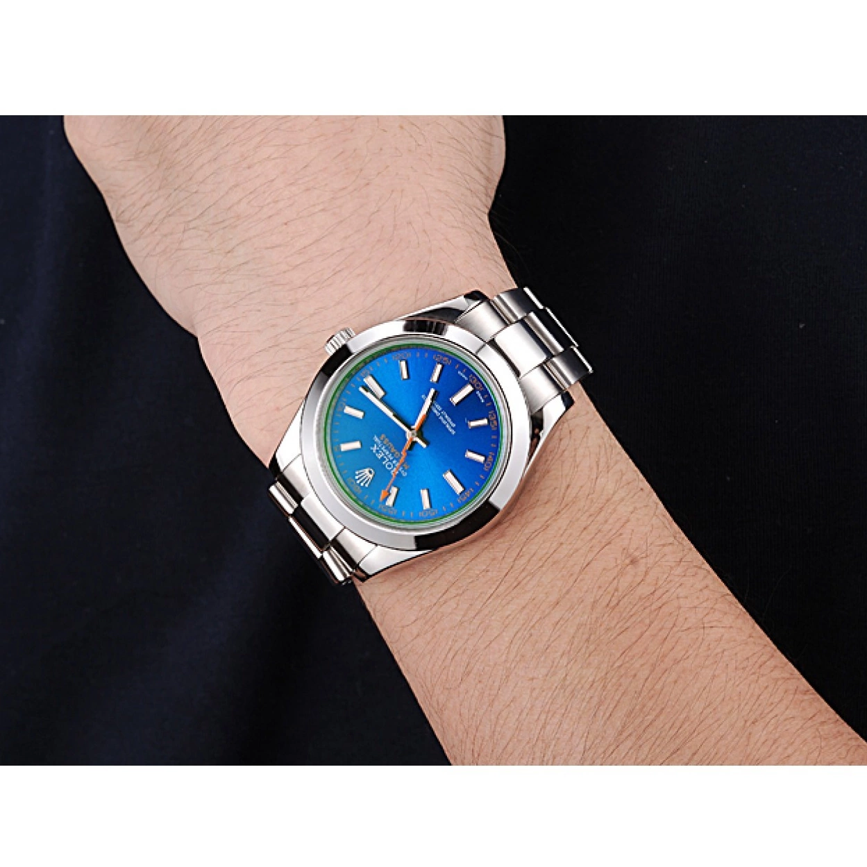 AAA Replica Watches Rolex Dial And Stainless Blue Case Bezel 622838 Steel Milgauss 0222