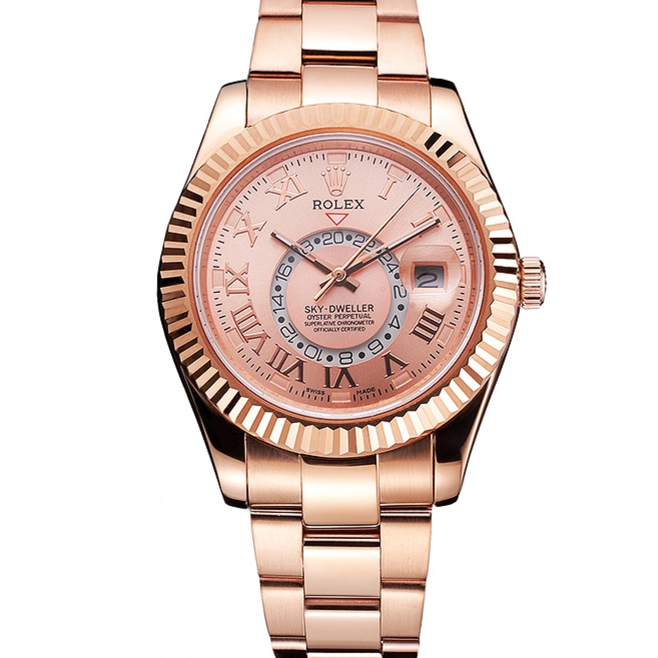 Best AAA Replica Sites Rose Rose Dweller Sky Bracelet Gold Gold Rolex And Dial Case 0212