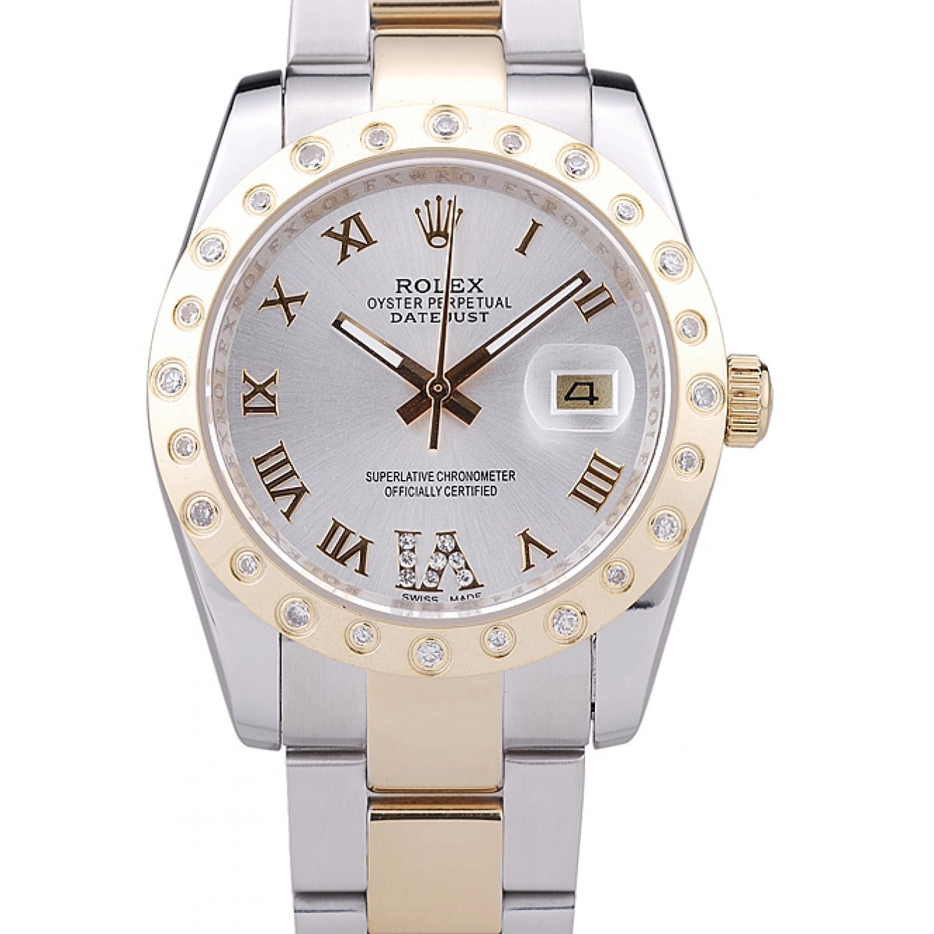 Best AAA Replica Sites Rolex Datejust Dial White Bezel Diamond 7464 0210