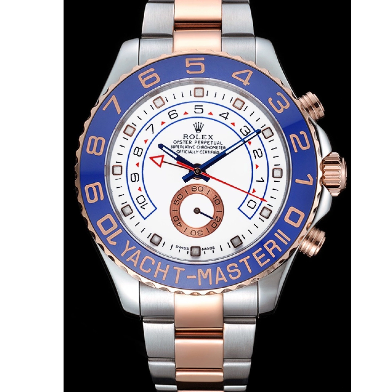 AAA Replica Watches Stainless Rolex and Bezel 622270 II Dial Rose Bracelet Blue Steel Gold White Yacht-Master 0211