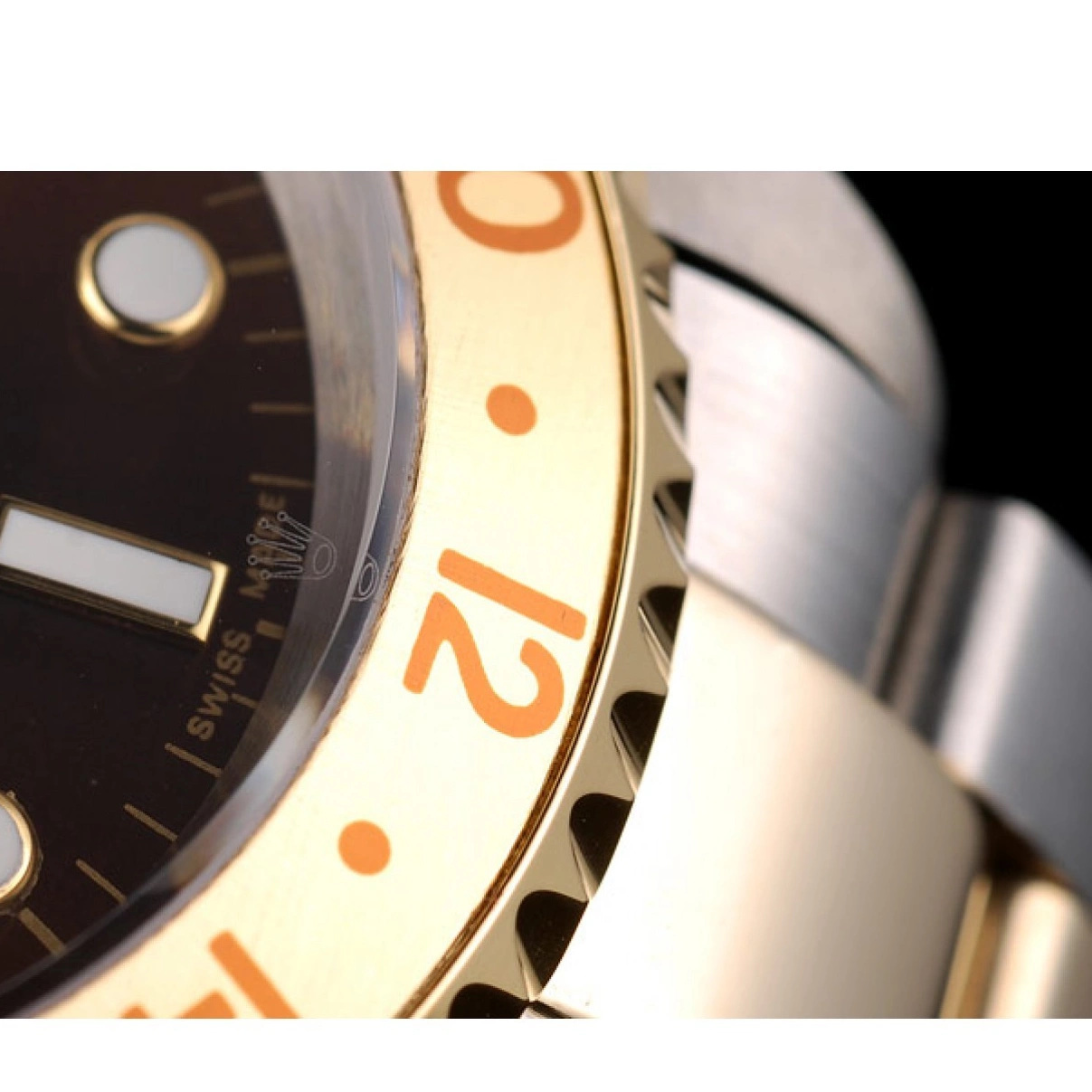 Best AAA Replica Sites Gold Ceramic Master Brown Rolex Colored Bezel Dial Watch GMT II 0208