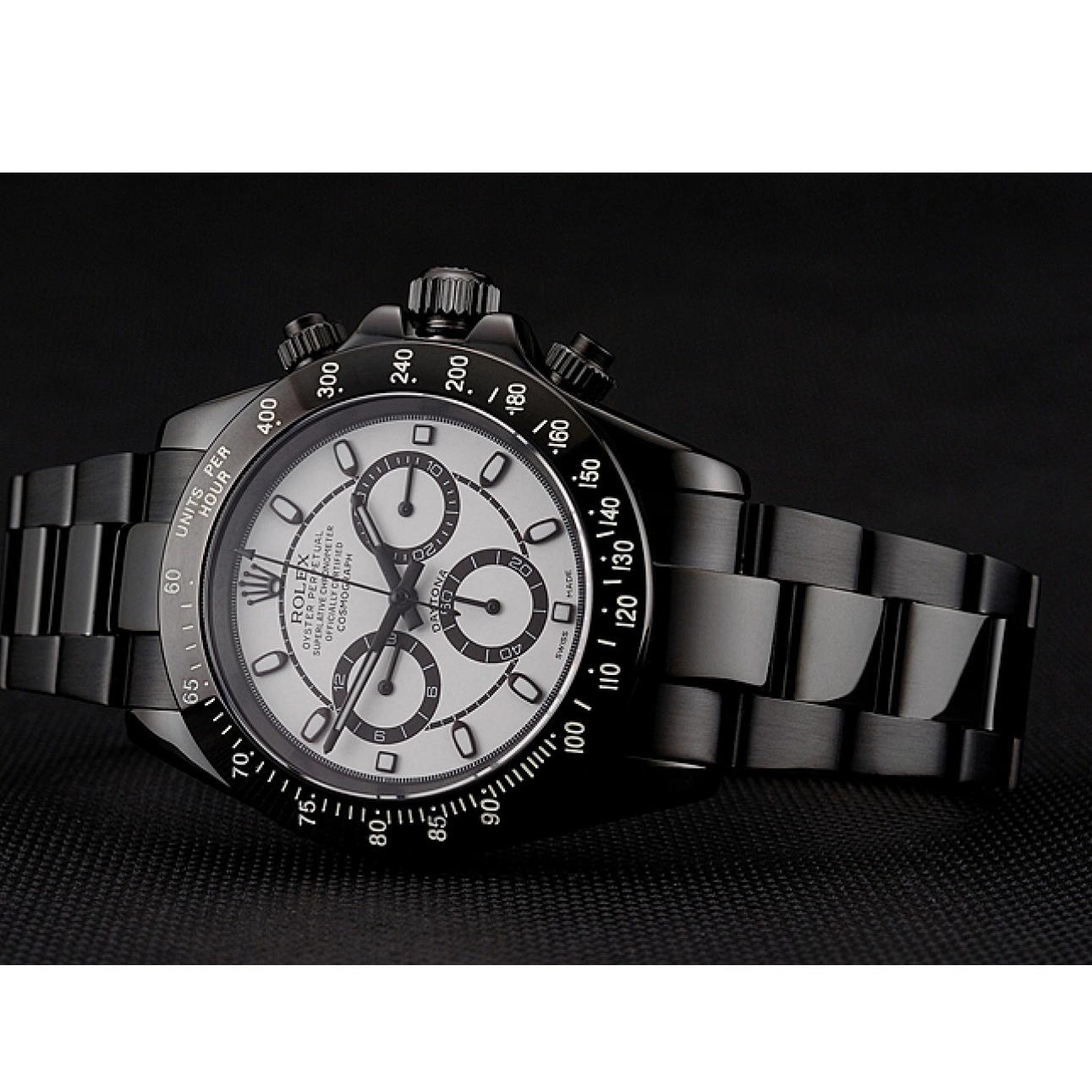 Best AAA Replica Sites Bracelet White Midnight Black Rolex Daytona Steel Dial Staineless 1454021 0215